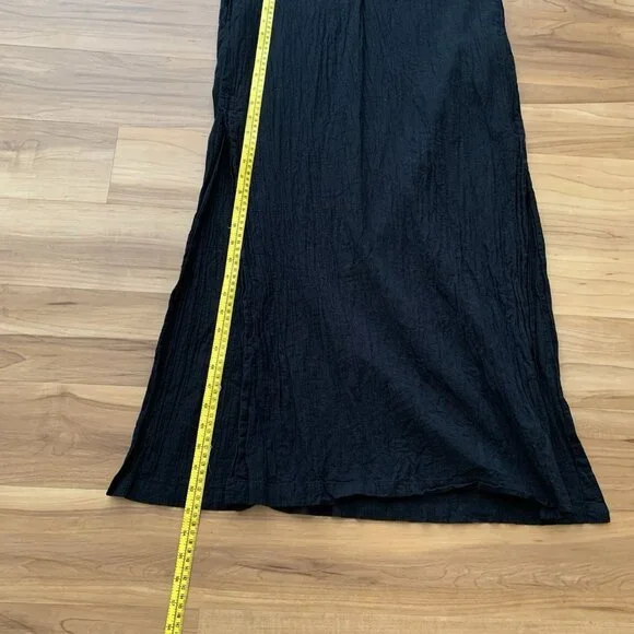 Everyday Ritual Black Tracey Cotton Gauze Kaftan Roll Tab Coverup Size Small